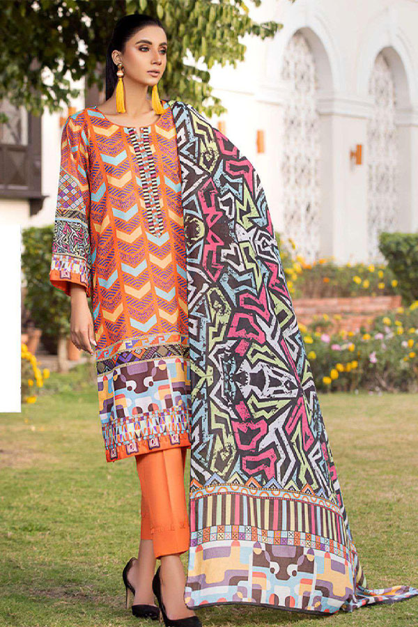 Deeba S/S Digital Lawn`23 D#1 (Rust)