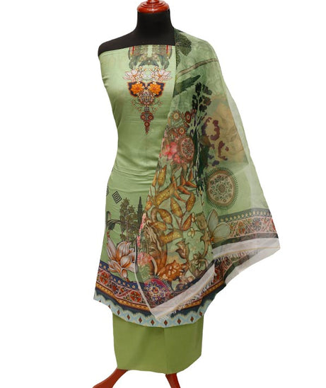 E9 D/Lawn Organza Dupatta`22 D#8180 Green