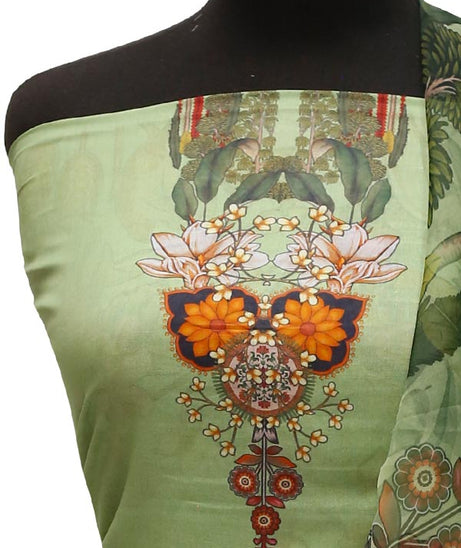 E9 D/Lawn Organza Dupatta`22 D#8180 Green