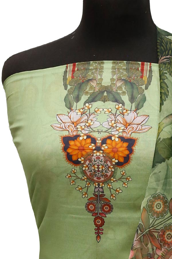 E9 D/Lawn Organza Dupatta`22 D#8180 Green