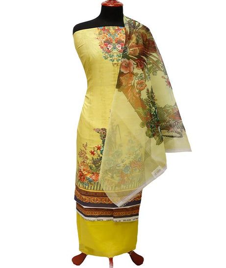 E9 D/Lawn Organza Dupatta`22 D#8181 Yellow