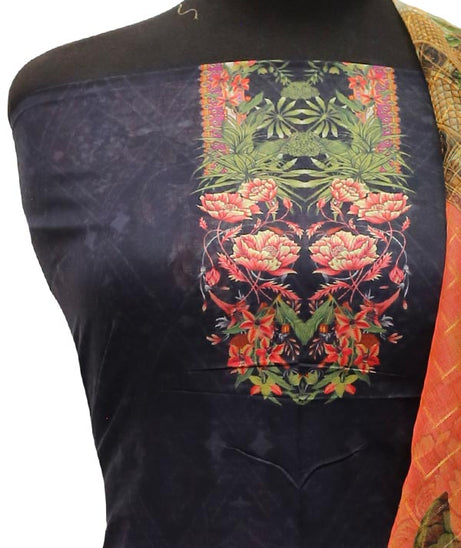 E9 D/Lawn Organza Dupatta`22 D#8182 N Blue