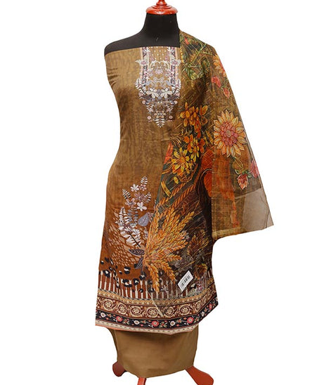 E9 D/Lawn Organza Dupatta`22 D#8183 Brown