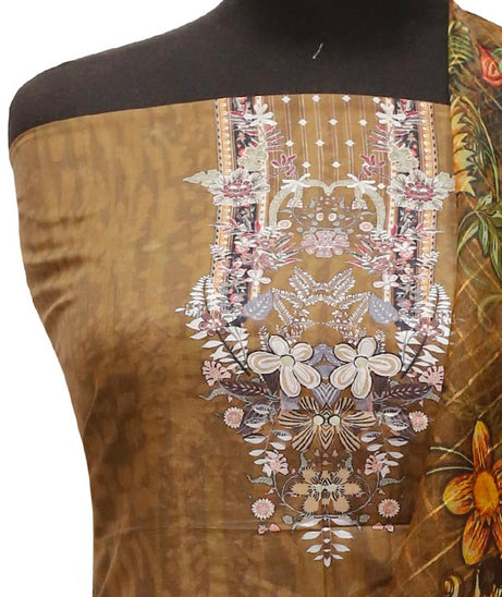 E9 D/Lawn Organza Dupatta`22 D#8183 Brown