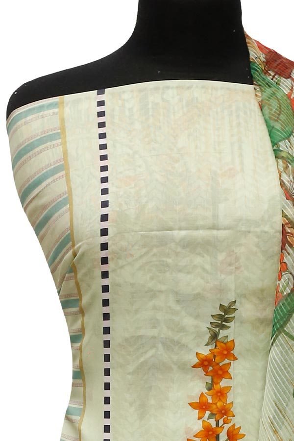 E9 D/Lawn Organza Dupatta`22 D#8184 Pista