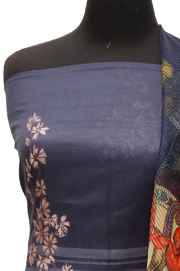 E9 D/Lawn Organza Dupatta`22 D#8185 Blue