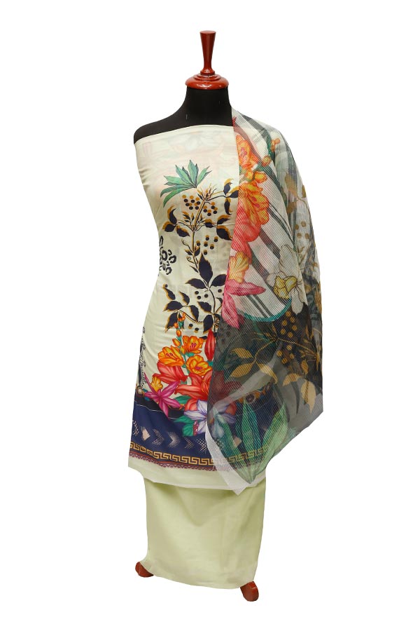 E9 D/Lawn Organza Dupatta`22 D#8186 P Green
