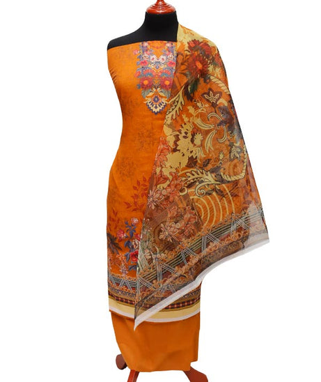 E9 D/Lawn Organza Dupatta`22 D#8187 Mustard