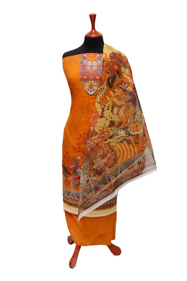 E9 D/Lawn Organza Dupatta`22 D#8187 Mustard