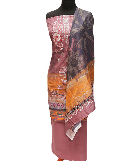 E9 Digital Scalip E/Lawn Dupatta`22 D#8142 L Maroon