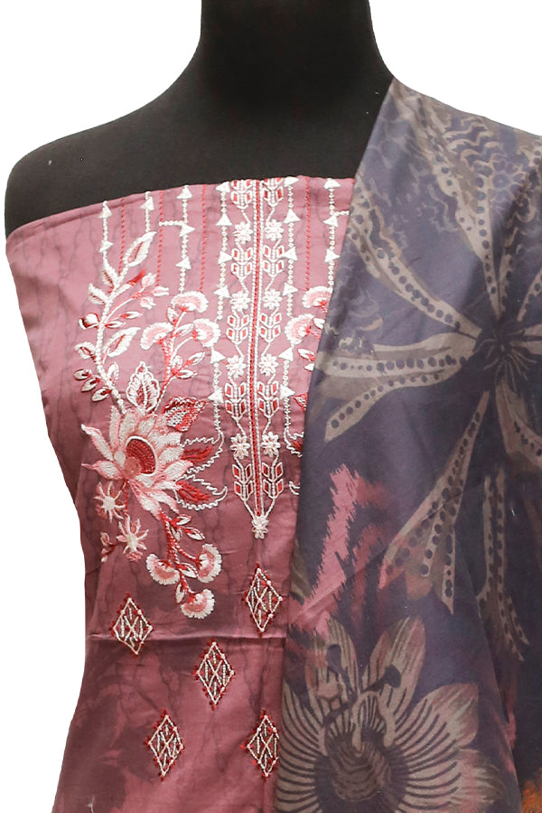 E9 Digital Scalip E/Lawn Dupatta`22 D#8142 L Maroon