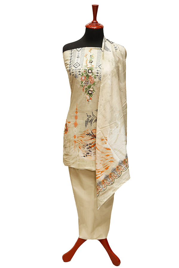 E9 Digital Scalip E/Lawn Dupatta`22 D#8146 Skin