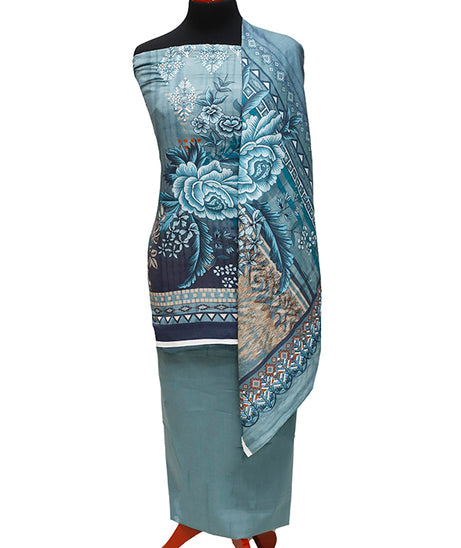 E9 Digital Scalip E/Lawn Dupatta`22 D#8147 Blue