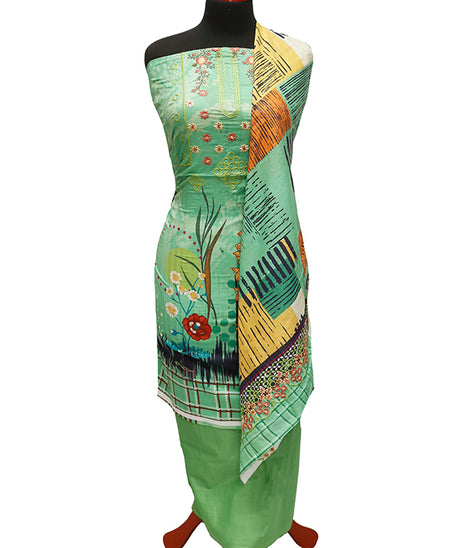E9 Digital Scalip E/Lawn Dupatta`22 D#8148 Green