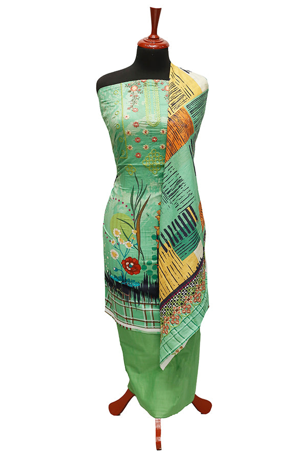 E9 Digital Scalip E/Lawn Dupatta`22 D#8148 Green
