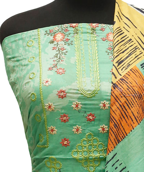 E9 Digital Scalip E/Lawn Dupatta`22 D#8148 Green