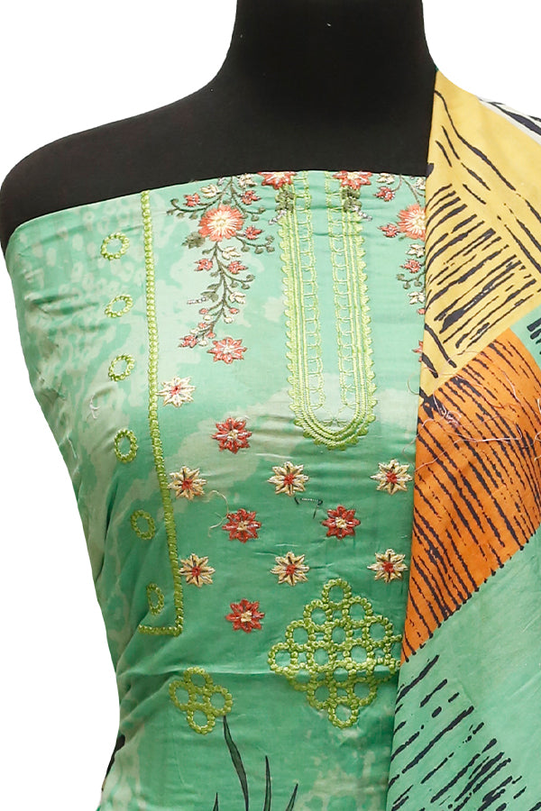 E9 Digital Scalip E/Lawn Dupatta`22 D#8148 Green