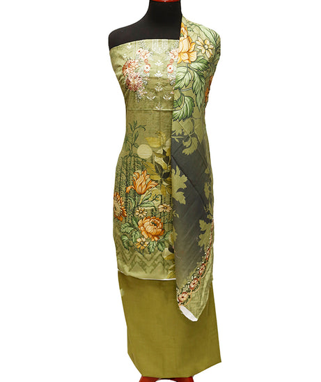 E9 Digital Scalip E/Lawn Dupatta`22 D#8149 M Green