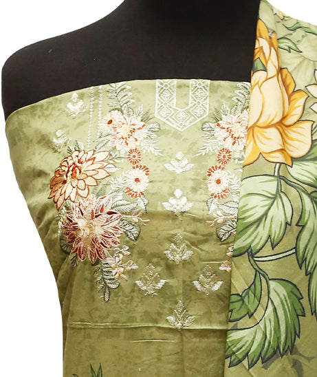 E9 Digital Scalip E/Lawn Dupatta`22 D#8149 M Green