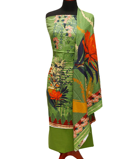 E9 Digital Scalip E/Lawn Dupatta`22 D#8150 Green