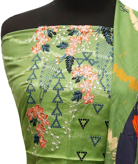 E9 Digital Scalip E/Lawn Dupatta`22 D#8150 Green