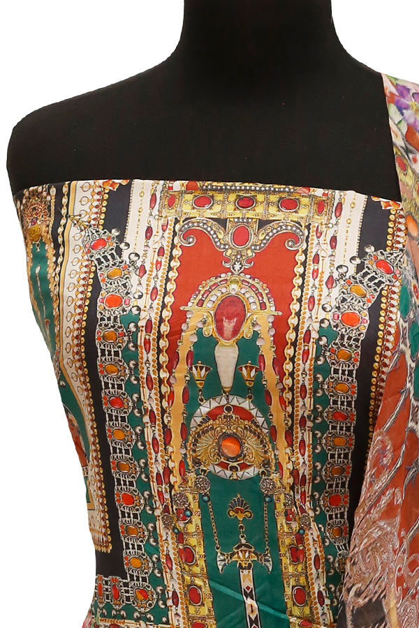E9 Egyption P/Lawn B/Dupatta`22 D#878 Rust