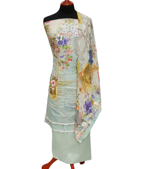 E9 Egyption P/Lawn B/Dupatta`22 D#879 L Green
