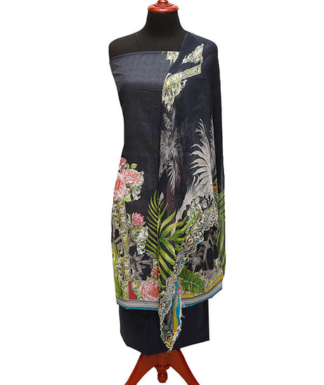 E9 Egyption P/Lawn B/Dupatta`22 D#888 Black