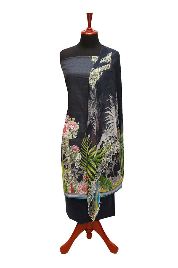E9 Egyption P/Lawn B/Dupatta`22 D#888 Black