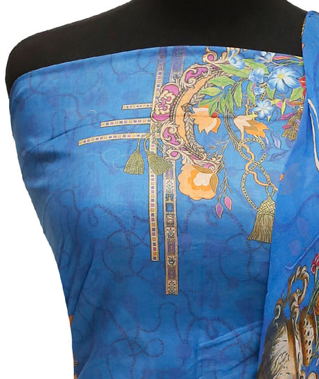 E9 Egyption P/Lawn B/Dupatta`22 D#891 Blue