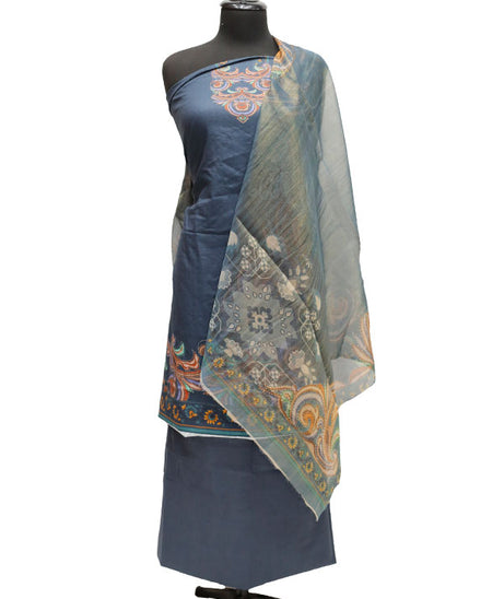 Egyption E9 D/Lawn M/Dupatta`22 D#411 Blue Grey