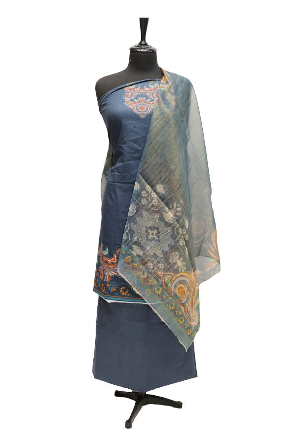 Egyption E9 D/Lawn M/Dupatta`22 D#411 Blue Grey
