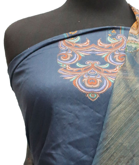 Egyption E9 D/Lawn M/Dupatta`22 D#411 Blue Grey