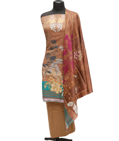 Egyption E9 D/Lawn V/Dupatta`22 D#1654 D Brown