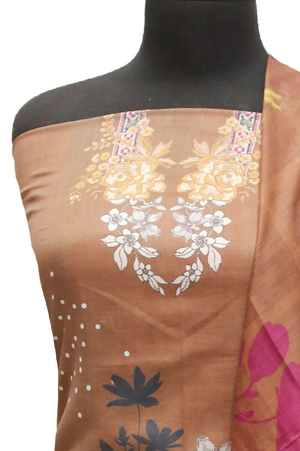 Egyption E9 D/Lawn V/Dupatta`22 D#1654 D Brown