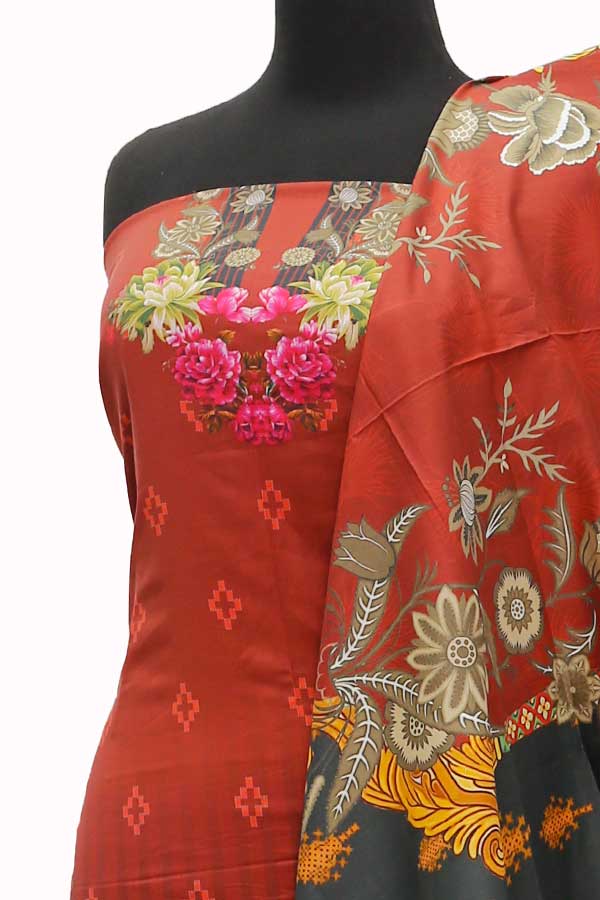 Egyption E9 D/Print Linen`21 D#135 (L Maroon)