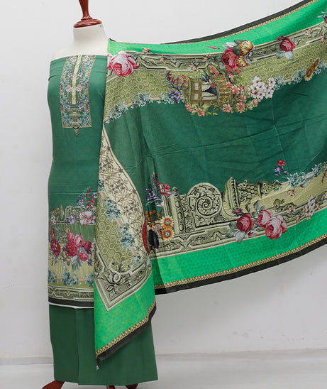 Egyptian E9 Linen Shawl Dupatta '20 D#9959-D Green
