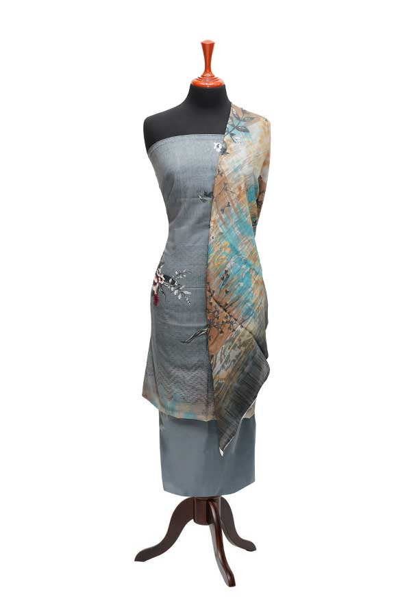 Egyption E9 Lawn V/Dupatta`23 D#6501 D Grey