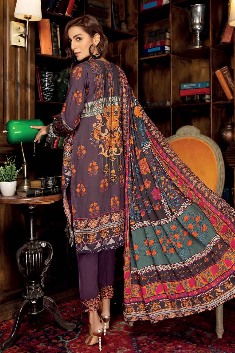 Elegant Anitque Emb Shawl'21 D#1