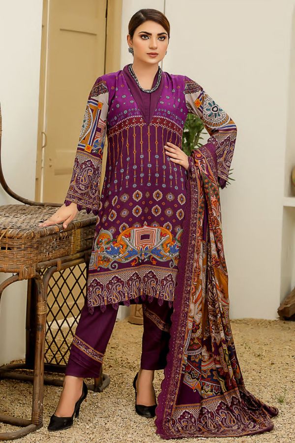 Elegant Emb Wool Shawl`21 D#08