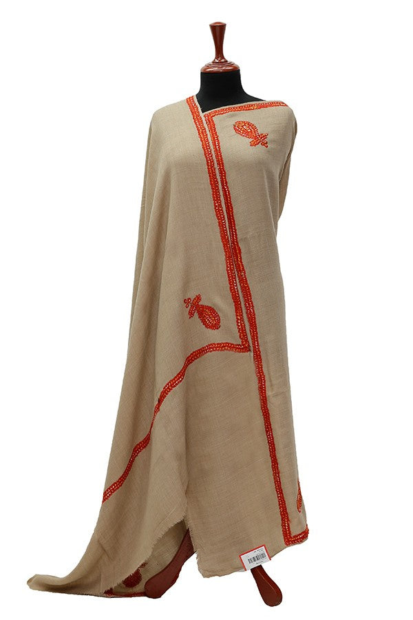 Embroiderey Shawl (Semi Pashmina) D#16-2