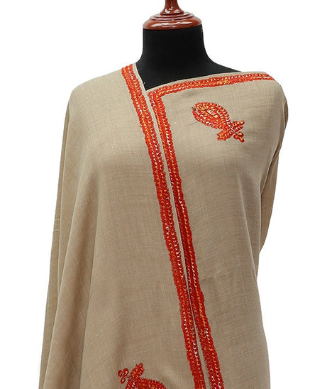 Embroiderey Shawl (Semi Pashmina) D#16-2