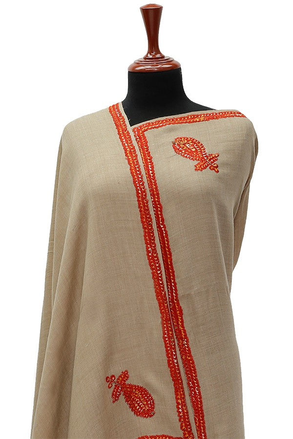 Embroiderey Shawl (Semi Pashmina) D#16-2