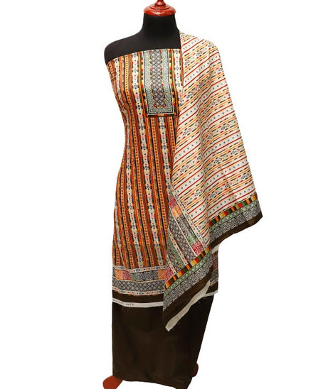 Friha & Farha Naz Lawn`22 D#819 Chocolate
