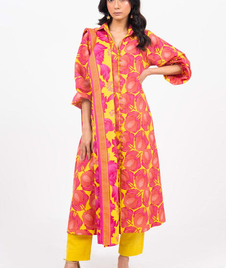 Al-Karam Winter Collection'24 FW#24 (Yellow)