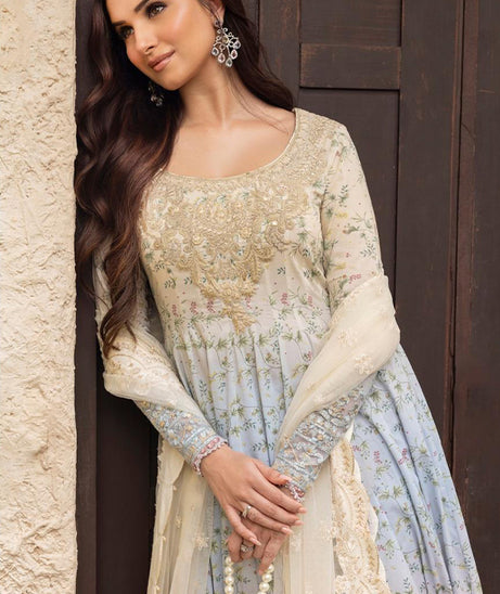 Faiza Saqlain Zinnia Luxury Lawn'25 (FREESIA)
