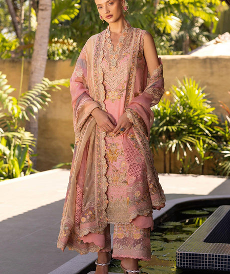Faiza Saqlain Zinnia Luxury Lawn'25 (PEONY)