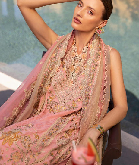 Faiza Saqlain Zinnia Luxury Lawn'25 (PEONY)