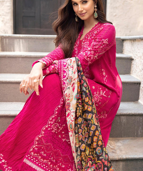 Faiza Saqlain Zinnia Luxury Lawn'25 (VERDA)