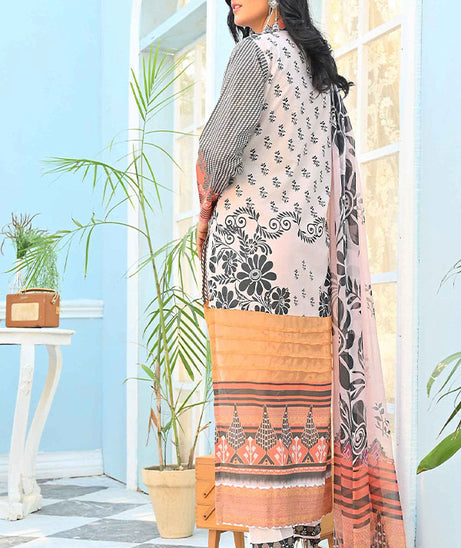 Feroza Digital Emb Lawn`22 LT-Pink
